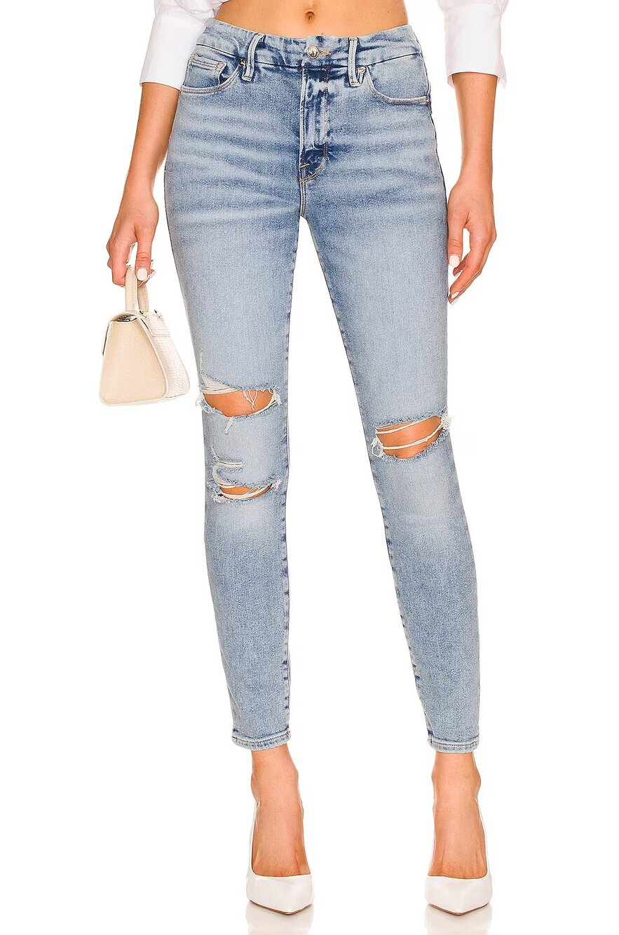 Good American Good Legs Skinny Distressed in Indigo Size 6/28